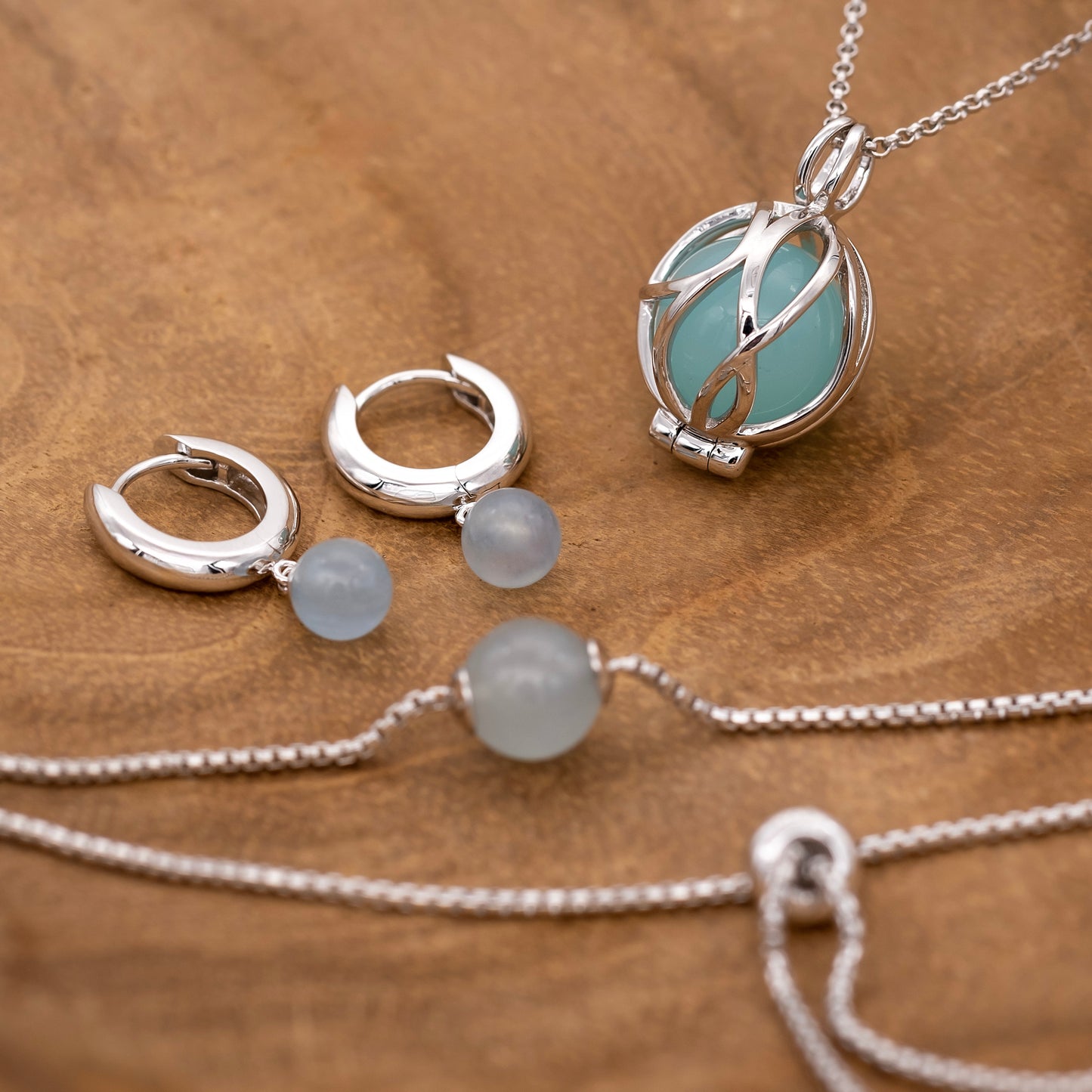 Armband 925er Silber mit Kraftstein Blauer Achat