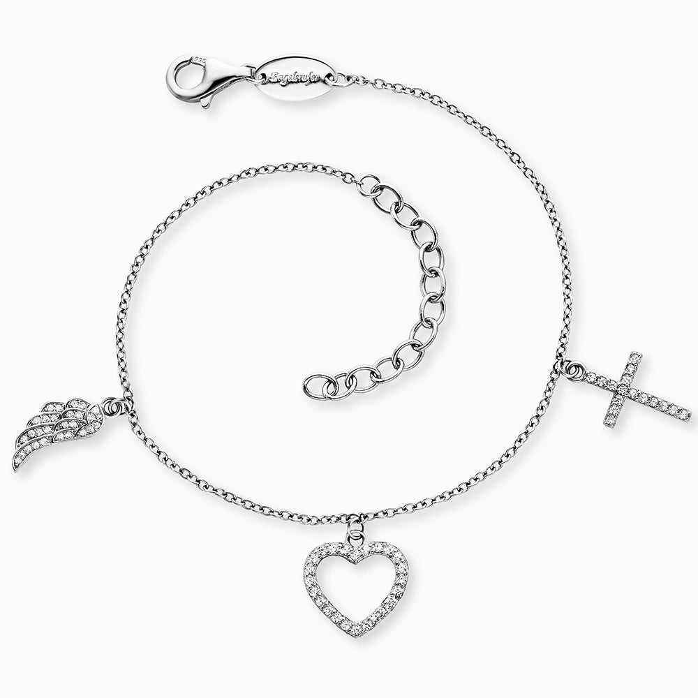 Armband 925er Silber Glaube Liebe Hoffnung mit Zirkonia