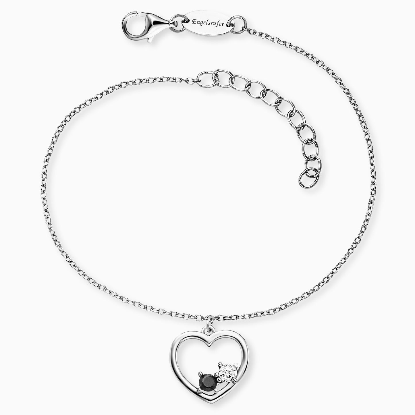 Armband 925er Silber Yin Yang Herz mit Zirkonia