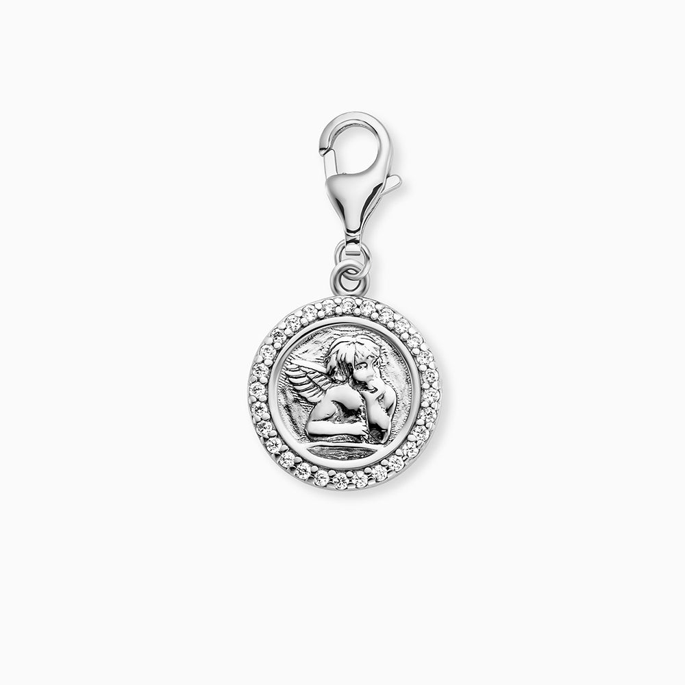 Charm 925er Silber Angeli mit Zirkonia