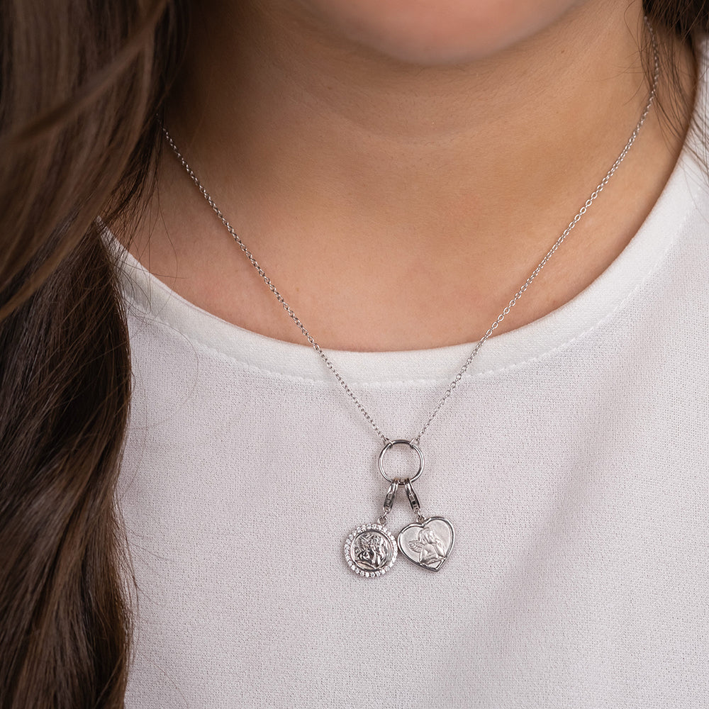 Charm 925er Silber Angeli mit Zirkonia