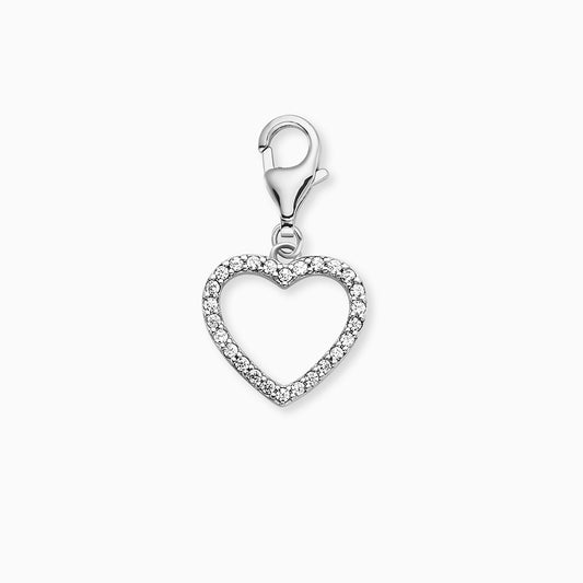 Charm 925er Silber Herz mit Zirkonia