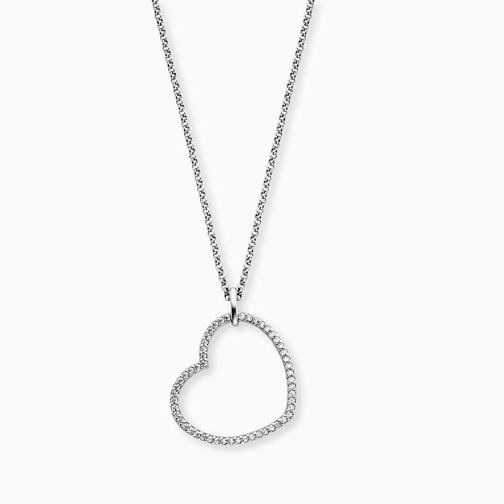 Halskette 925er Silber Herz mit Zirkonia