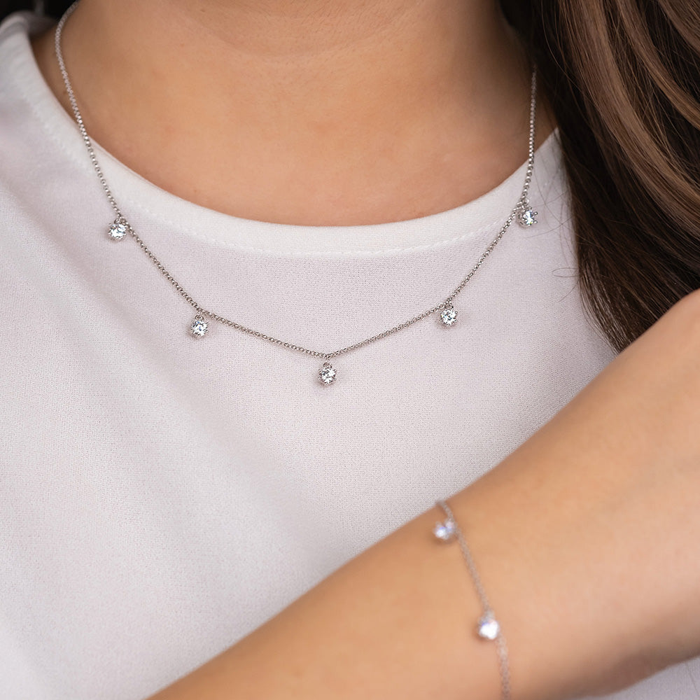 Halskette 925er Silber Shiny mit Zirkonia