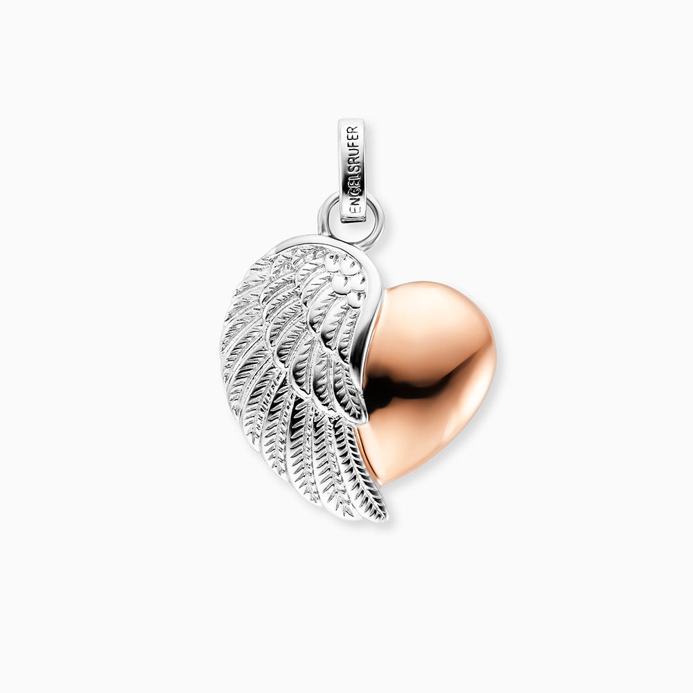 Anhänger 925er Silber Herzflügel Bicolor Roségold