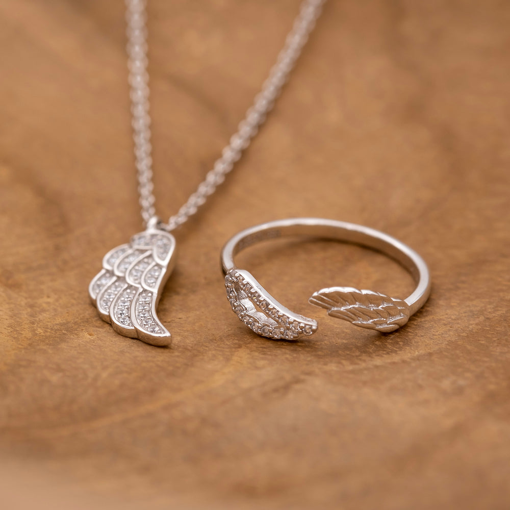 Ring 925er Silber Flügel mit Zirkonia