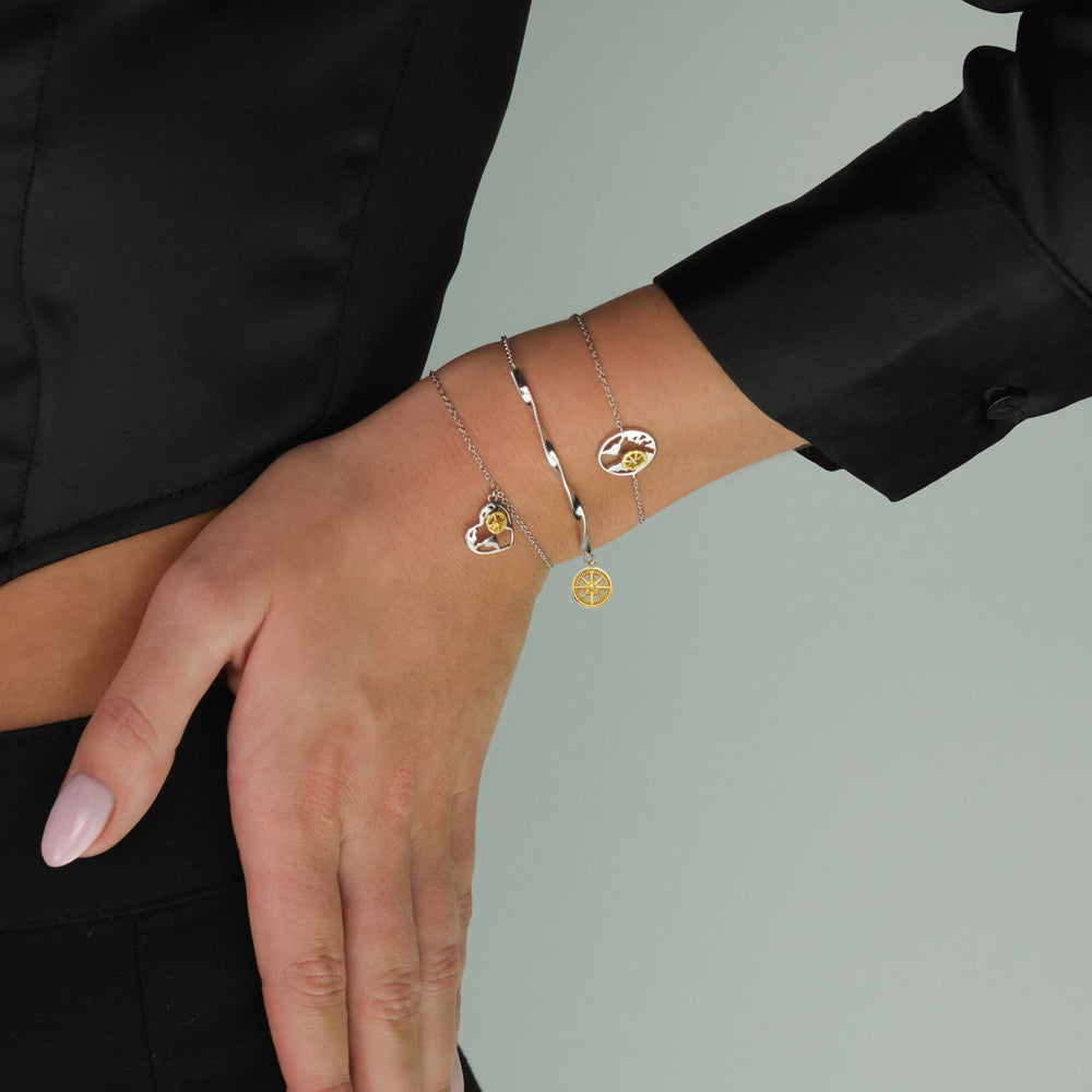Armband 925er Silber Aloha Bicolor