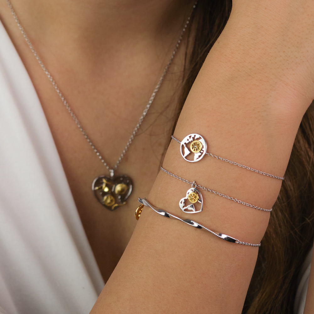 Engelsrufer 925er Silber Armband Aloha Herz Bicolor