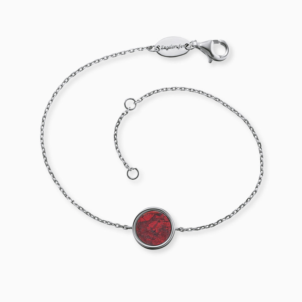 Armband 925er Silber mit Kraftstein Roter Jaspis