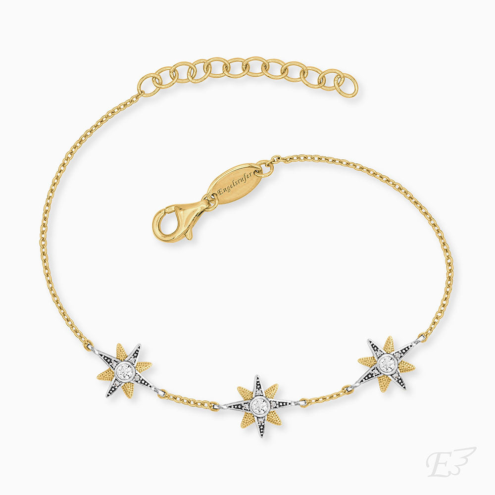 Armband 925er Silber Stern Bicolor Gold mit Zirkonia