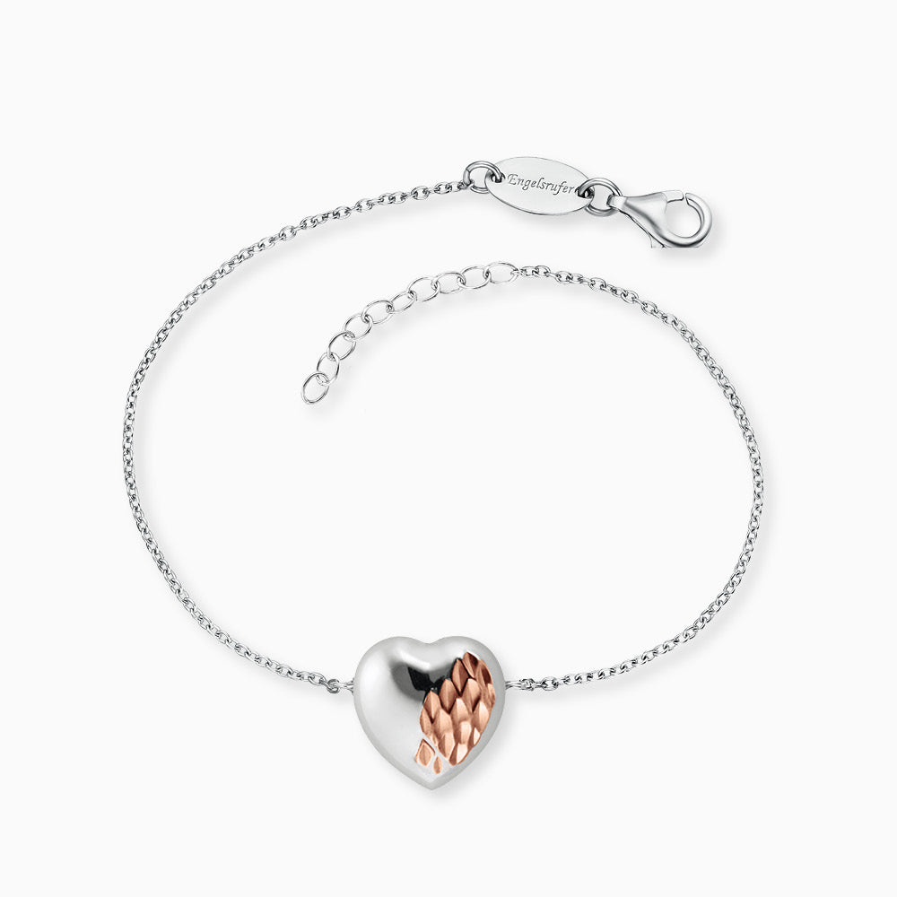 Armband 925er Silber Herz Bicolor