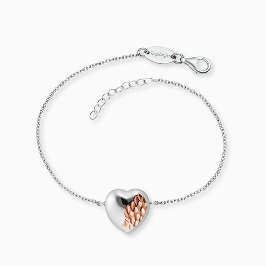 Armband 925er Silber Herz Bicolor