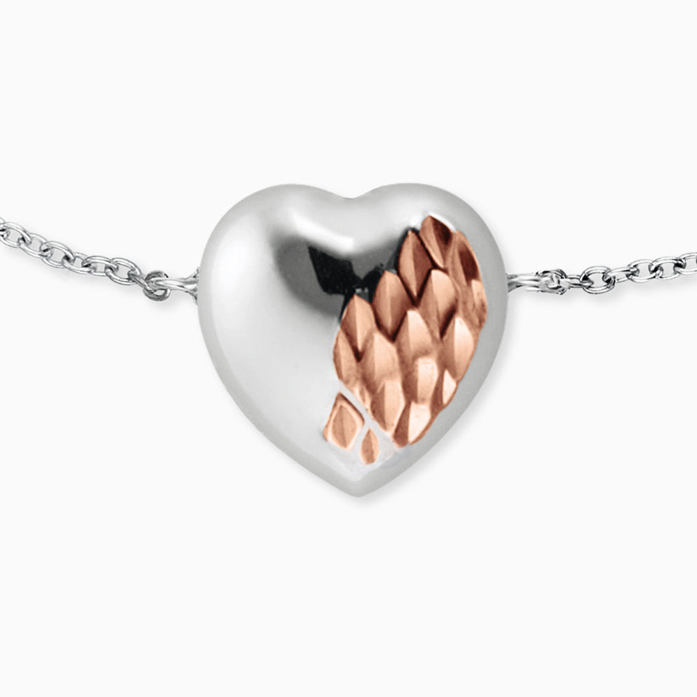 Armband 925er Silber Herz Bicolor