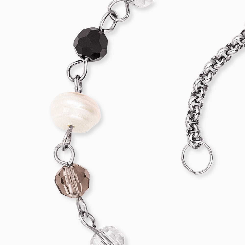 Duo 2 in 1: Armband Edelstahl BOHO Lebensblume mit Zirkonia Multicolor