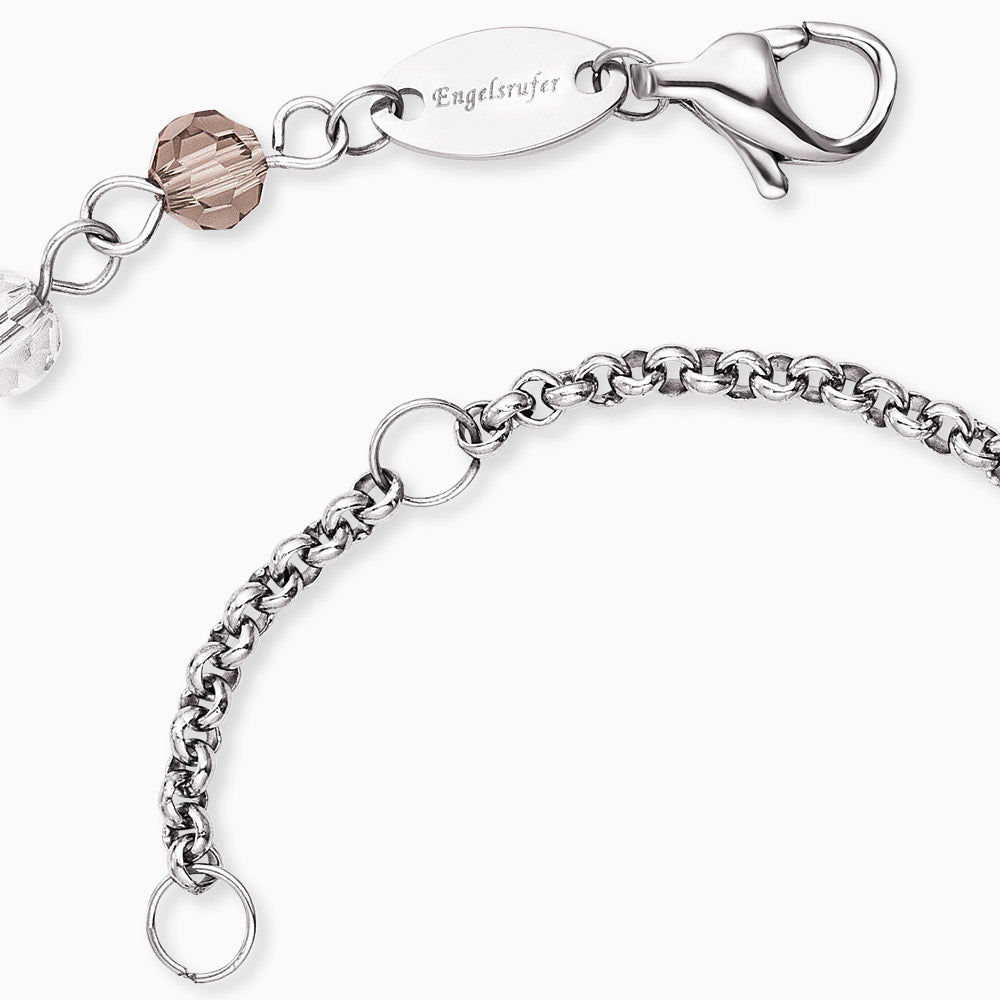 Duo 2 in 1: Armband Edelstahl BOHO Lebensblume mit Zirkonia Multicolor