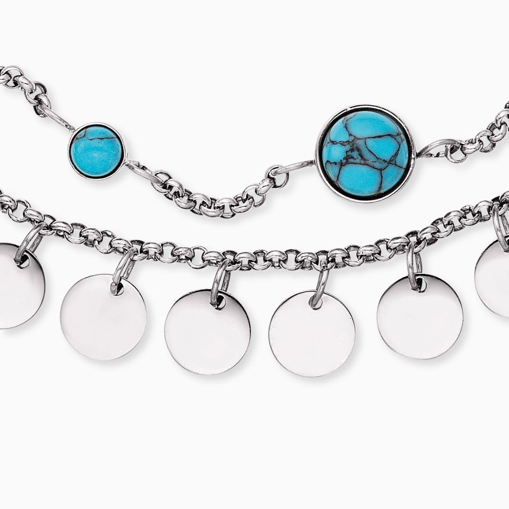 Duo 2 in 1: Armband Edelstahl BOHO Lebensbaum