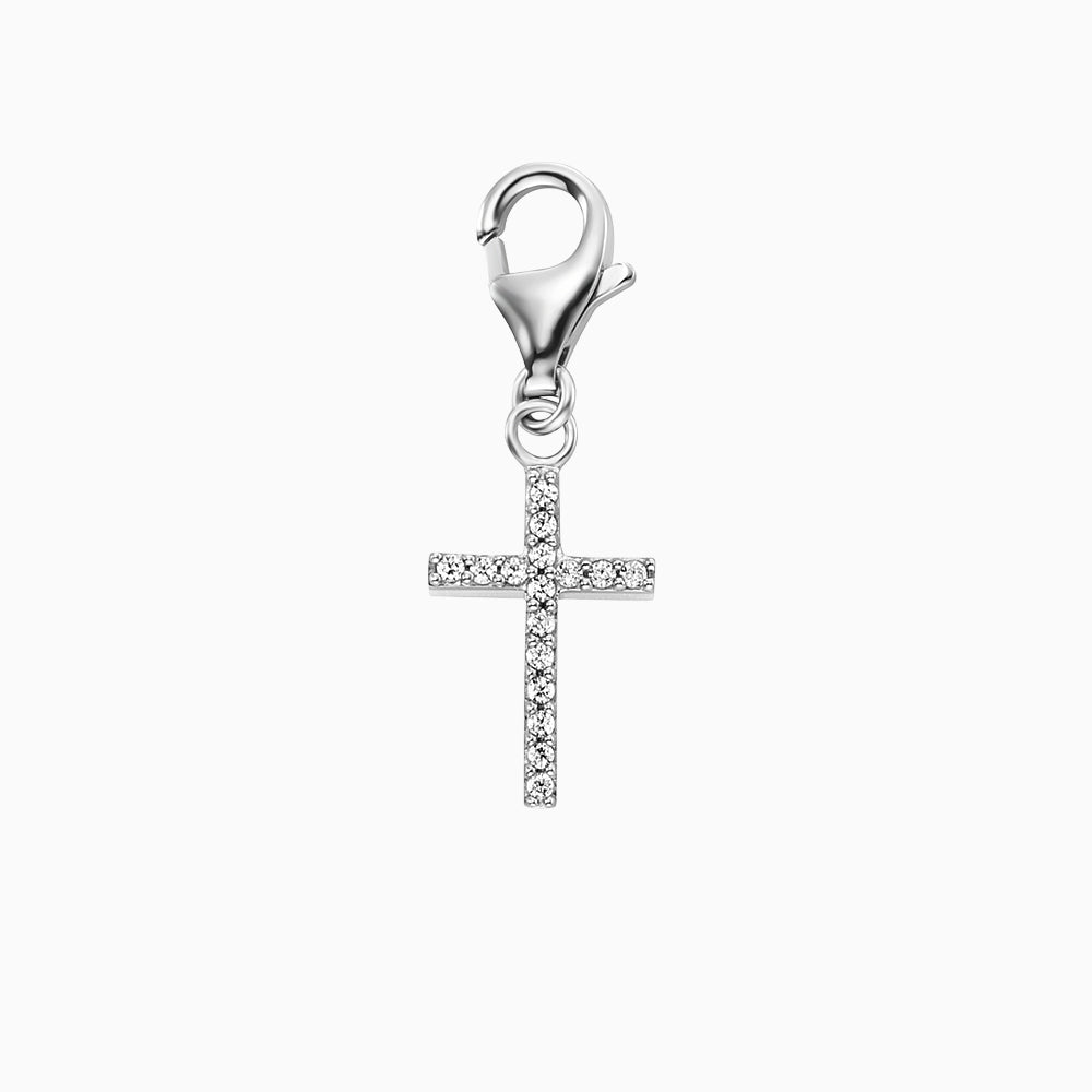 Charm 925er Silber Kreuz mit Zirkonia