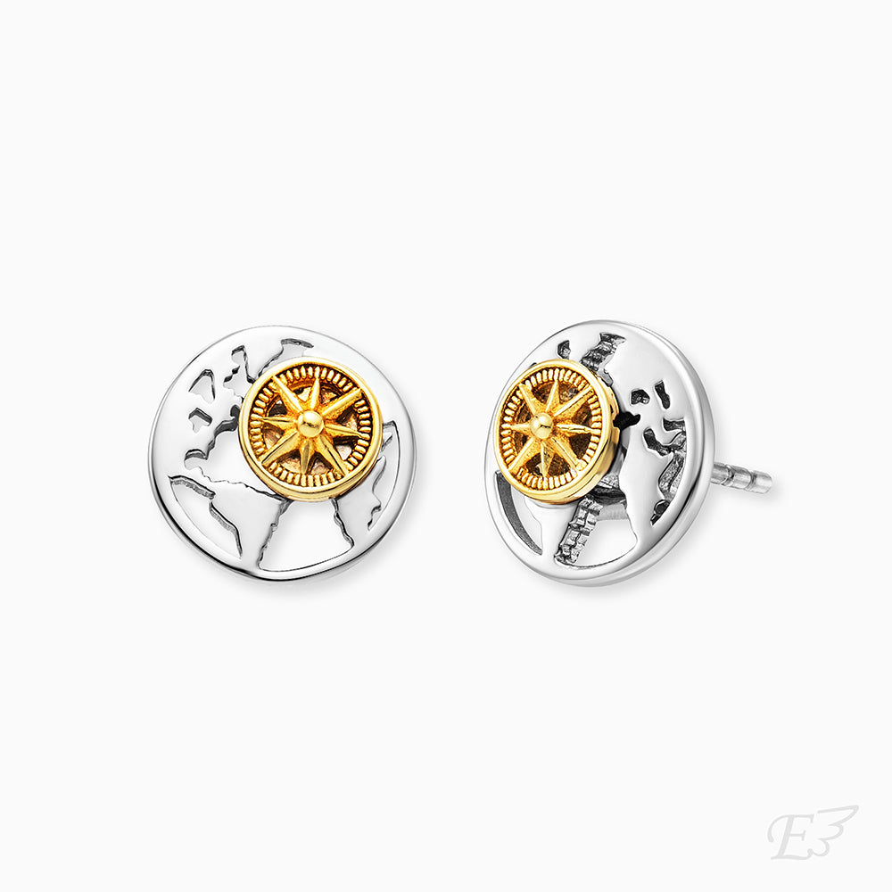 Ohrstecker 925er Silber Aloha Bicolor Gold