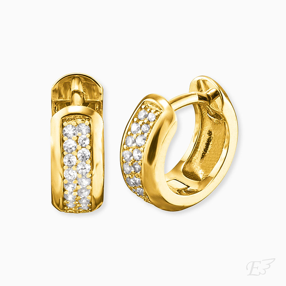Creole 925er Silber Anna Gold mit Zirkonia