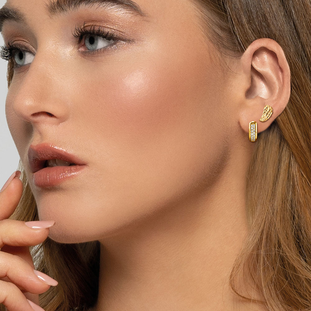Creole 925er Silber Anna Gold mit Zirkonia