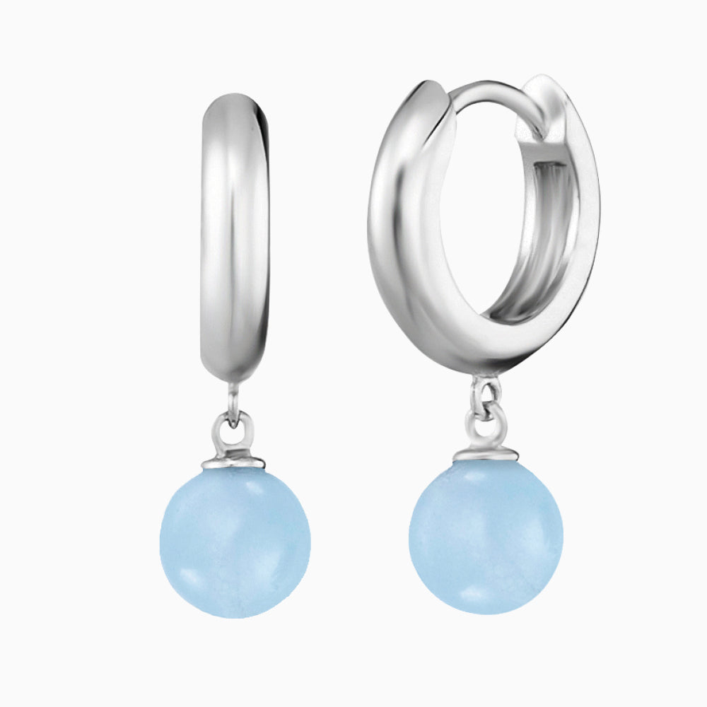 Creole 925er Silber mit Kraftstein Blauer Achat