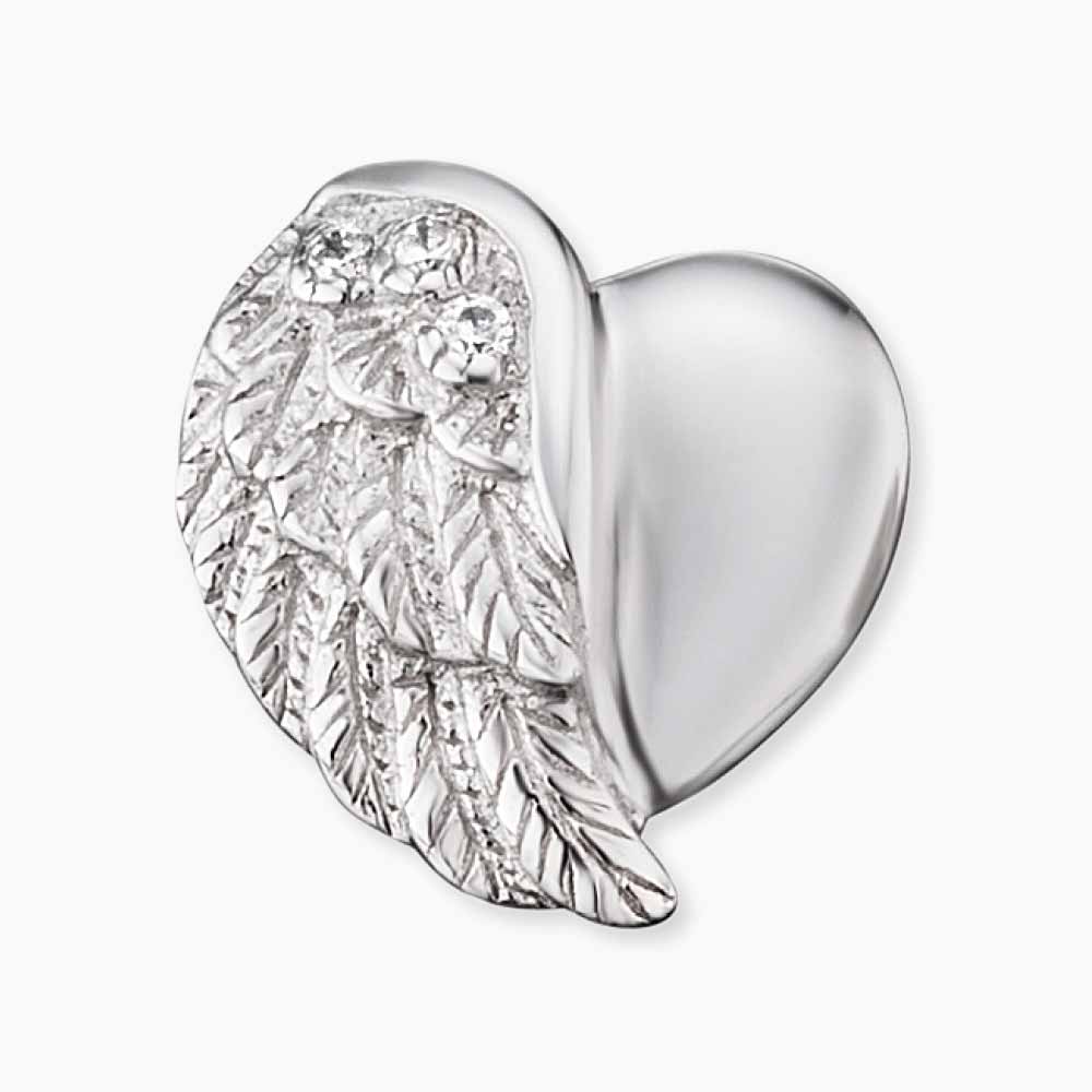 Ohrstecker 925er Silber Herzflügel mit Zirkonia