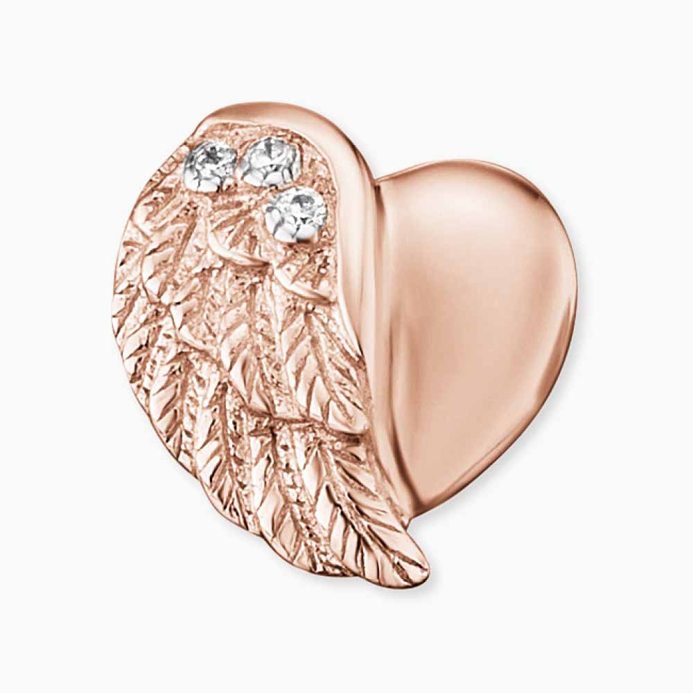 Ohrstecker 925er Silber Herzflügel Roségold mit Zirkonia