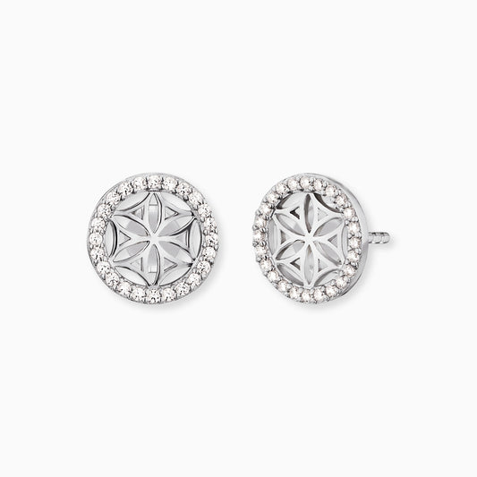 Ohrstecker 925er Silber Lebensblume mit Zirkonia