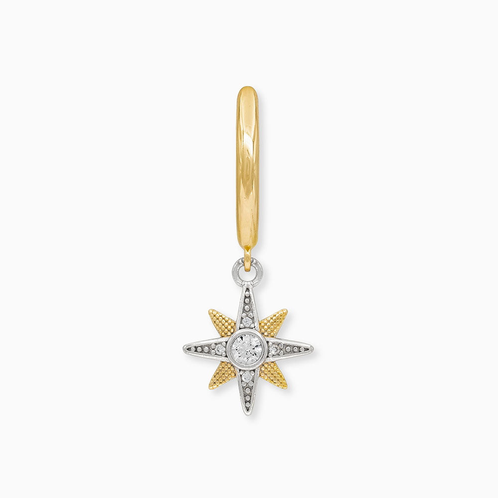 Creole 925er Silber Stern Bicolor Gold mit Zirkonia