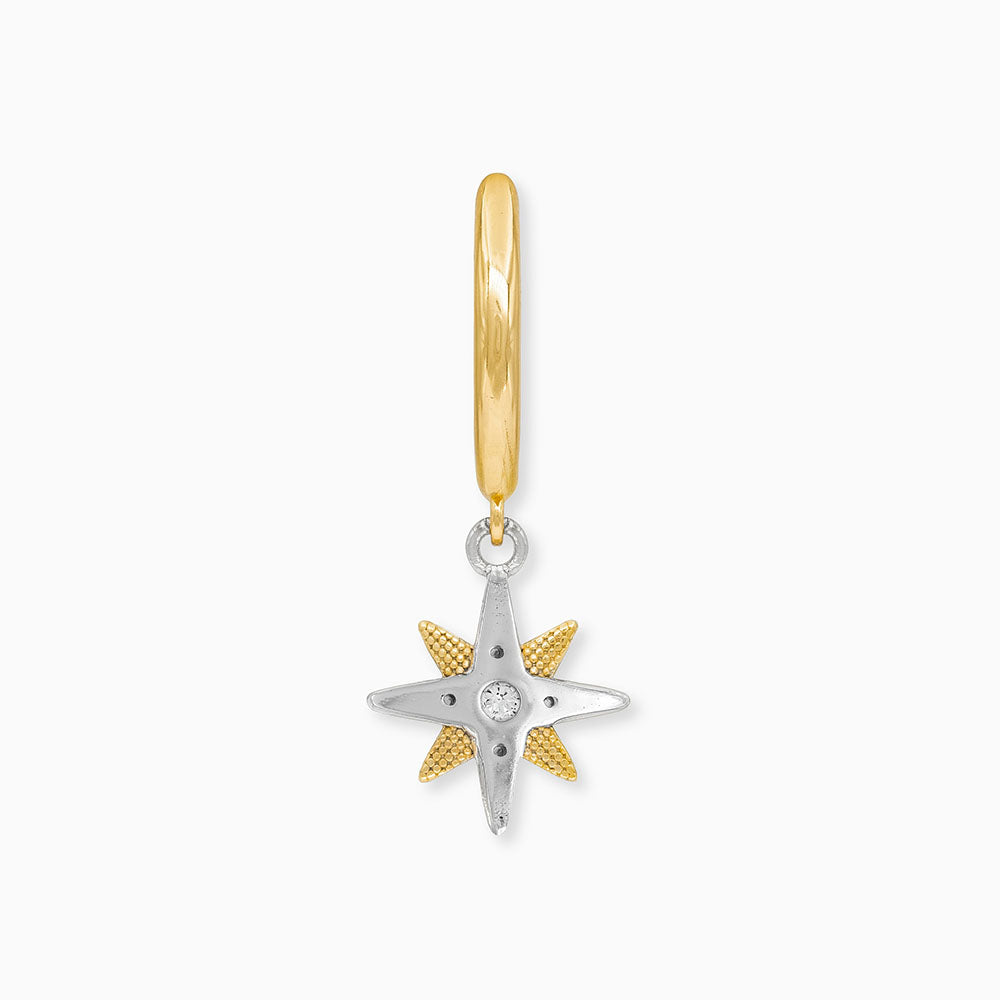 Creole 925er Silber Stern Bicolor Gold mit Zirkonia