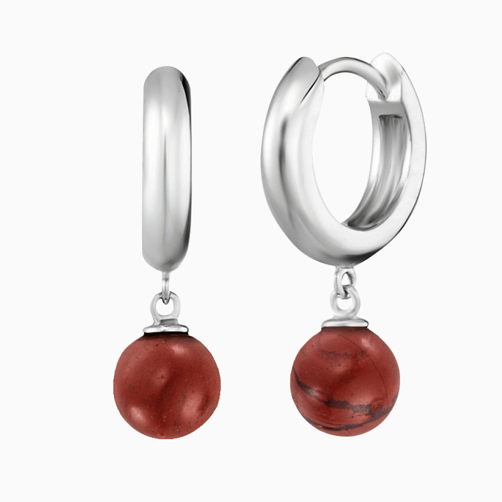 Creole 925er Silber mit Kraftstein Roter Jaspis