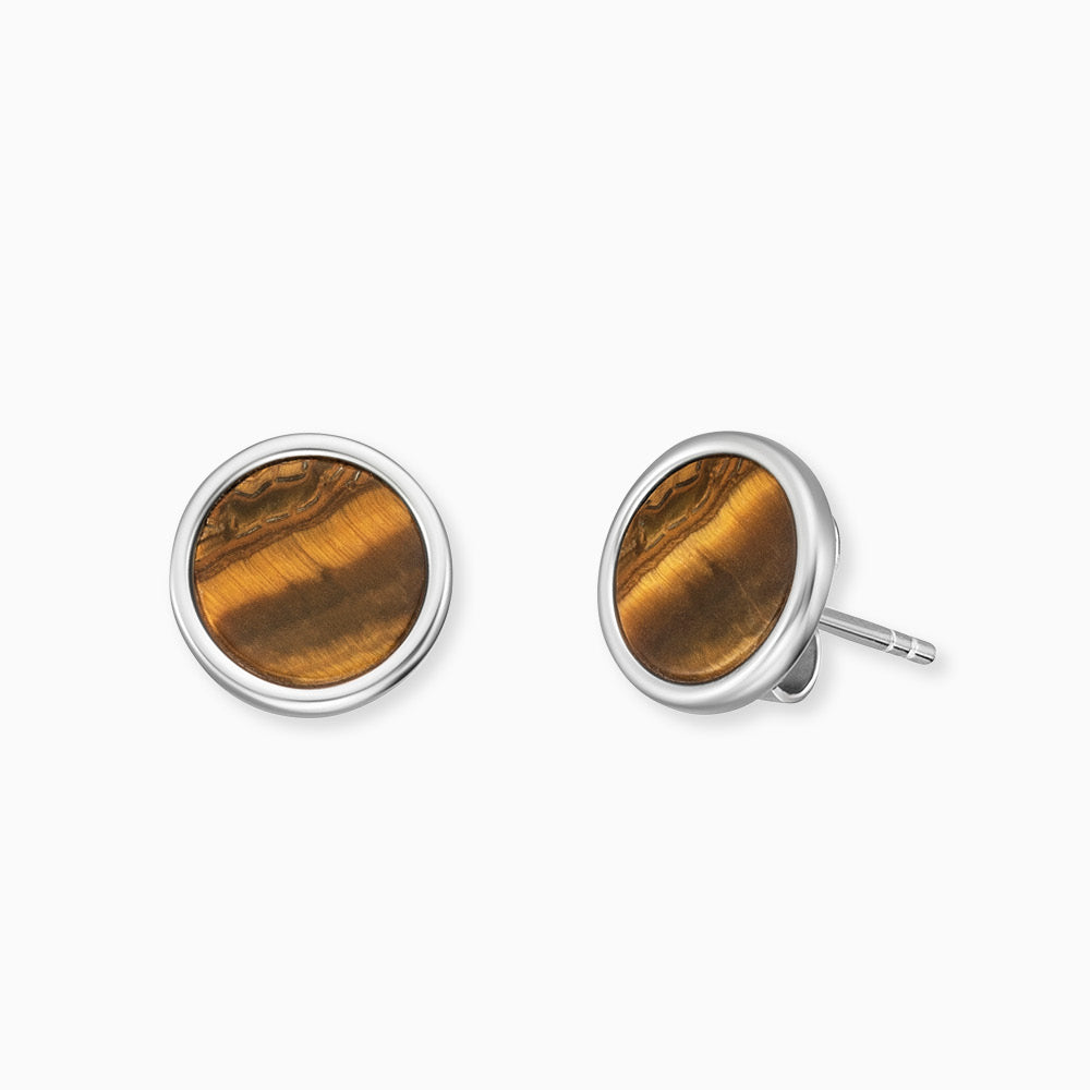 Ohrstecker 925er Silber mit Kraftstein Tigerauge