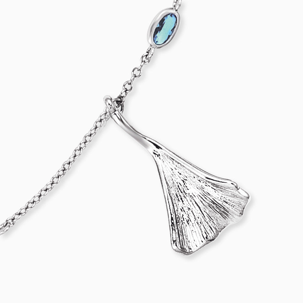 Engelsrufer Damen Silberkette 80 cm mit farbigem Zirkonia, Ginkgo, Libelle und Schmetterling