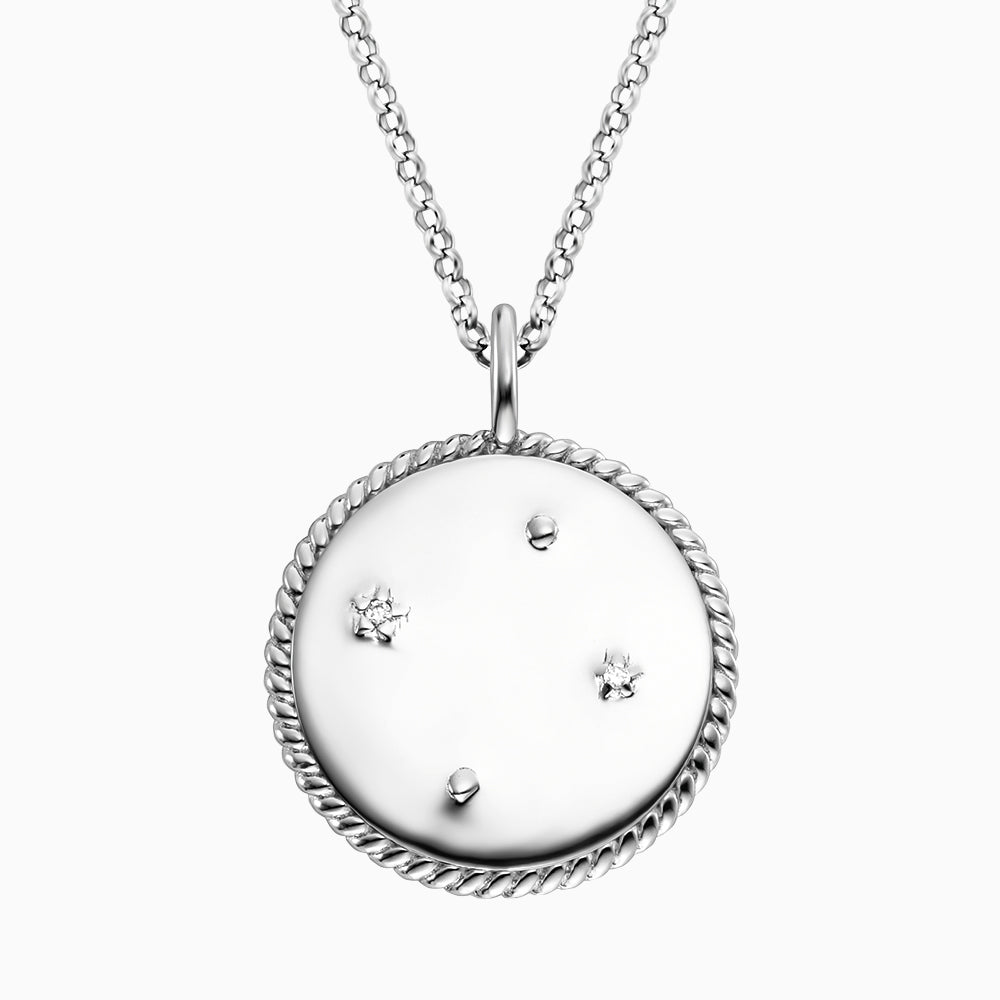 Halskette 925er Silber Löwe mit Kraftstein Rosenquarz und Zirkonia