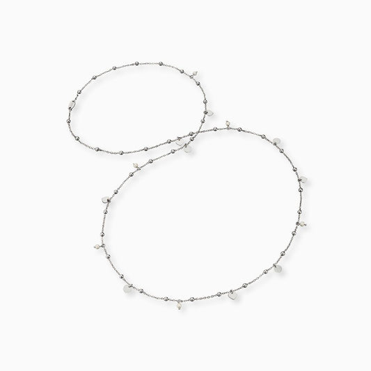 Halskette 925er Silber mit Muschelkernperlen