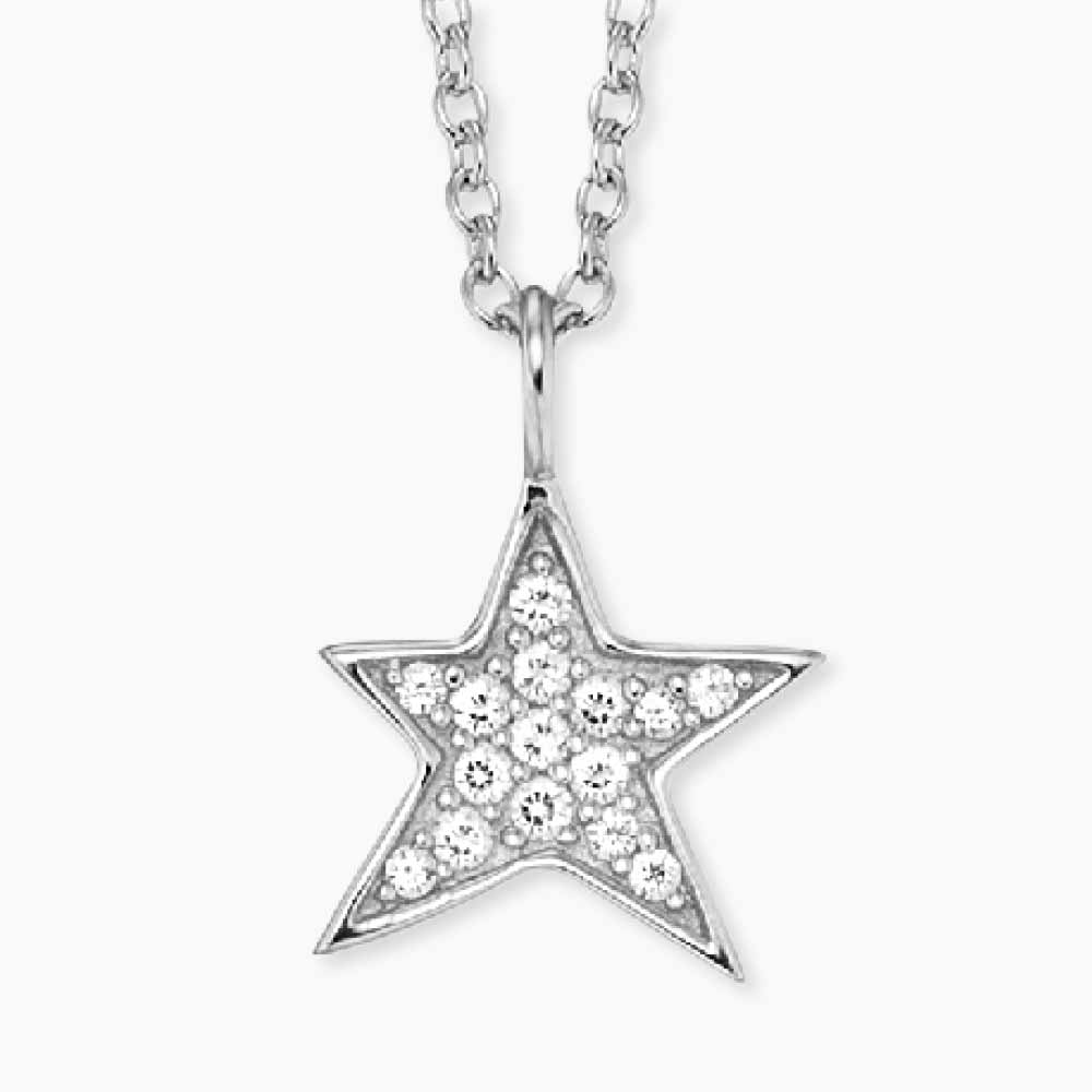 Halskette 925er Silber Stern mit Zirkonia