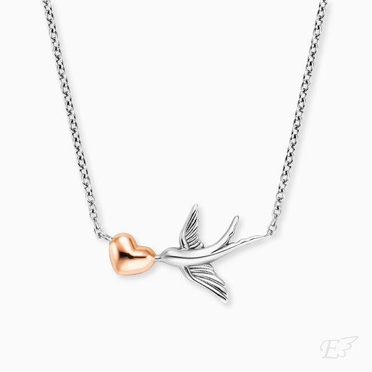 Halskette 925er Silber Love Bird Bicolor
