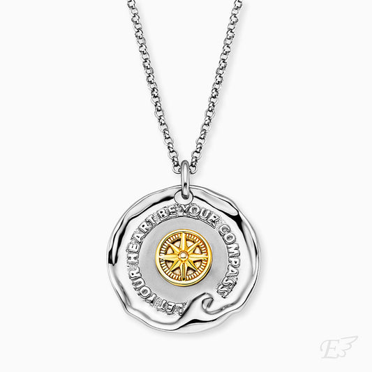 Halskette 925er Silber Talisman Bicolor