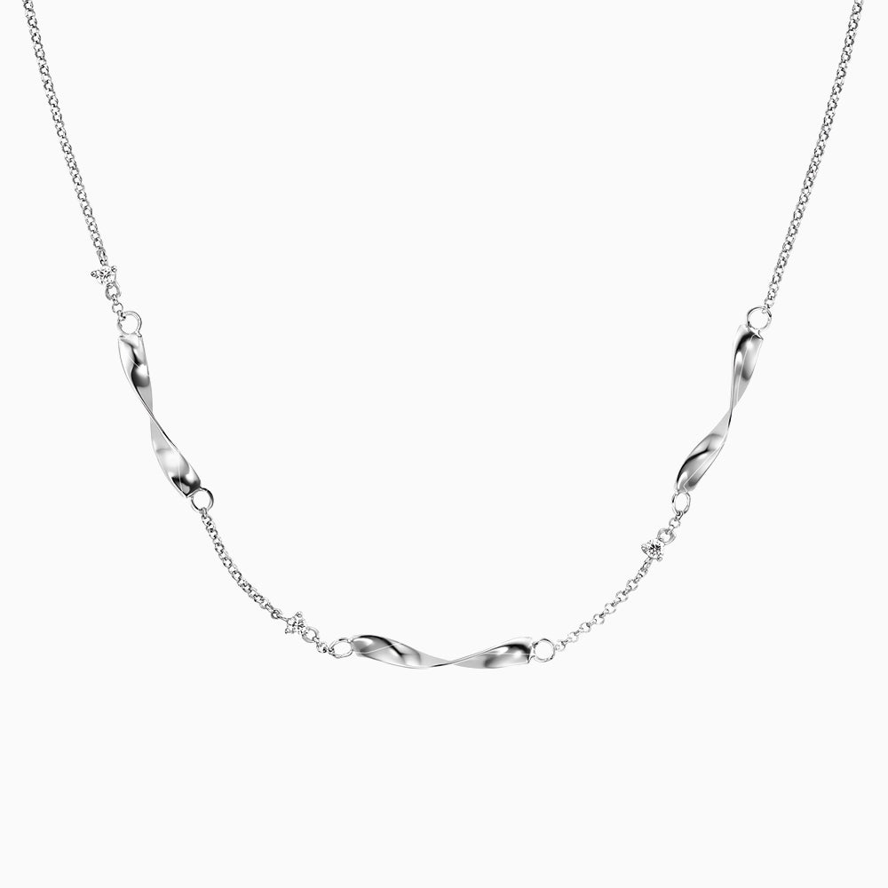 Halskette 925er Silber Twist mit Zirkonia