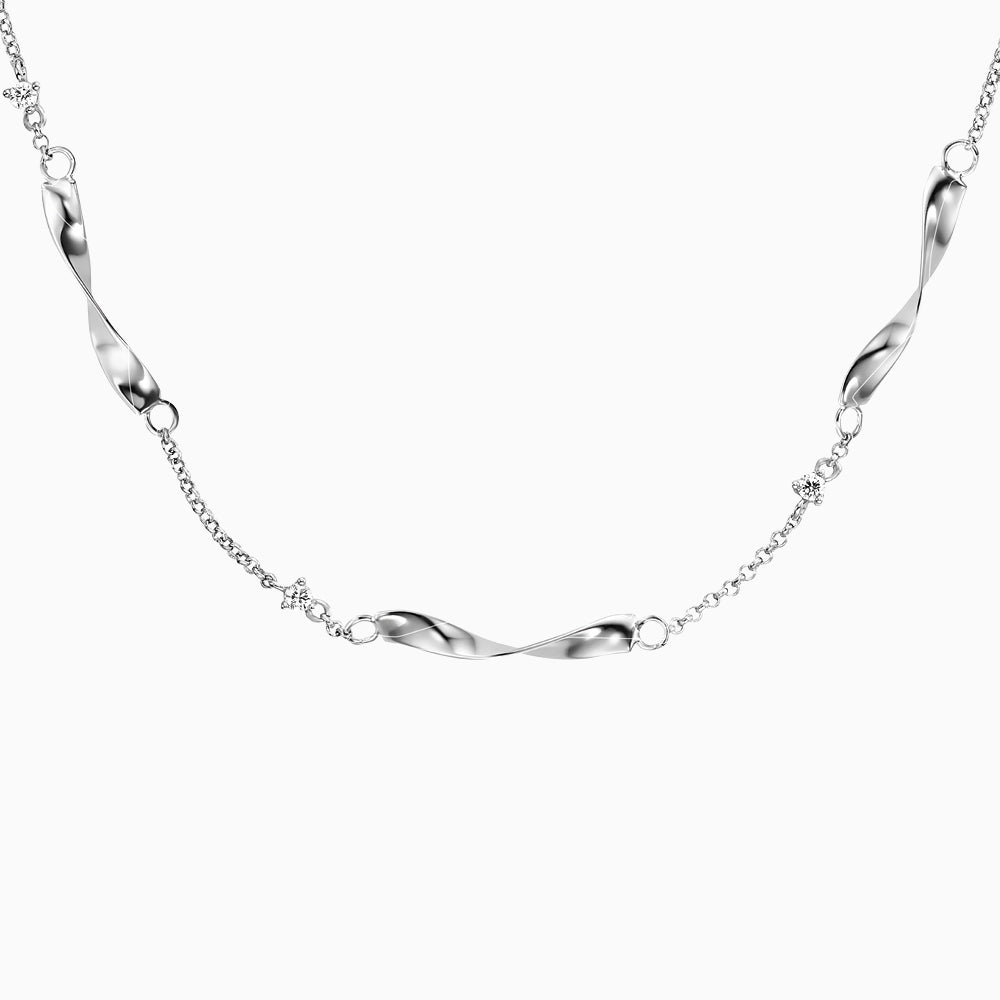 Halskette 925er Silber Twist mit Zirkonia