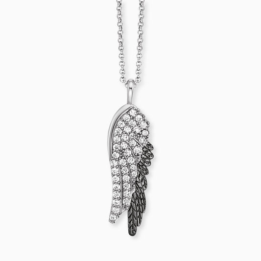 Halskette 925er Silber Flügel mit Zirkonia Multicolor