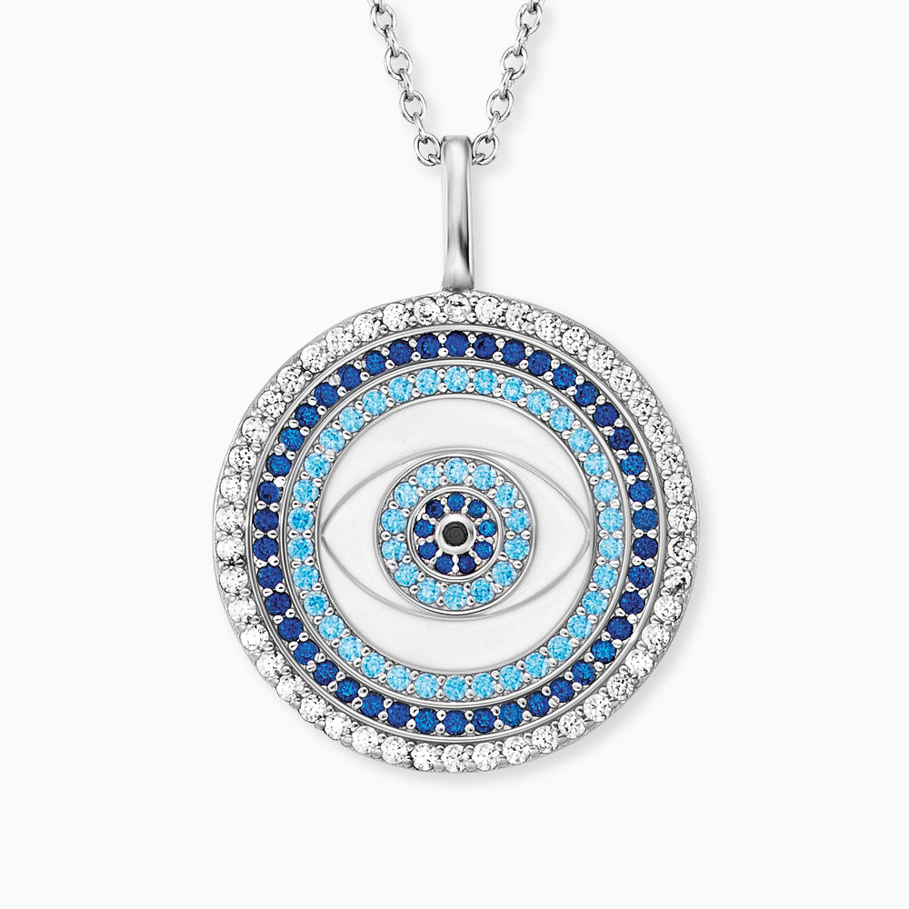 Halskette 925er Silber Nazar Auge mit Emaille und Zirkonia
