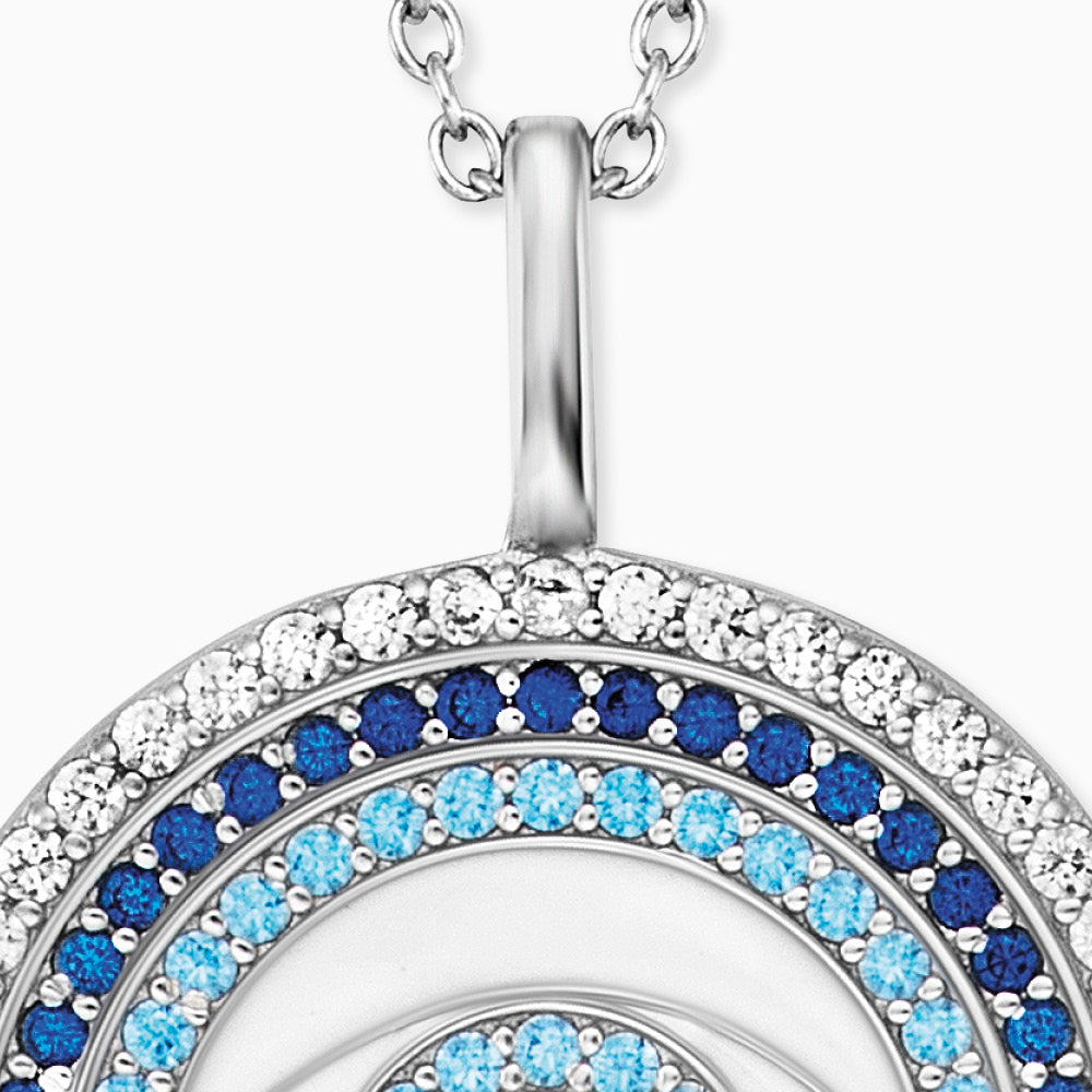 Halskette 925er Silber Nazar Auge mit Emaille und Zirkonia