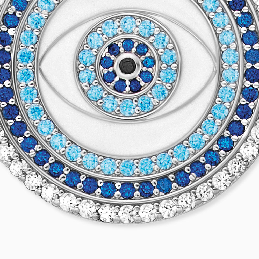 Halskette 925er Silber Nazar Auge mit Emaille und Zirkonia