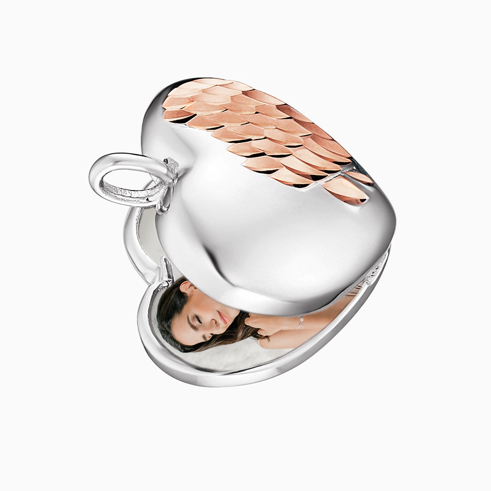 Anhänger 925er Silber Herz Medaillon Bicolor Roségold