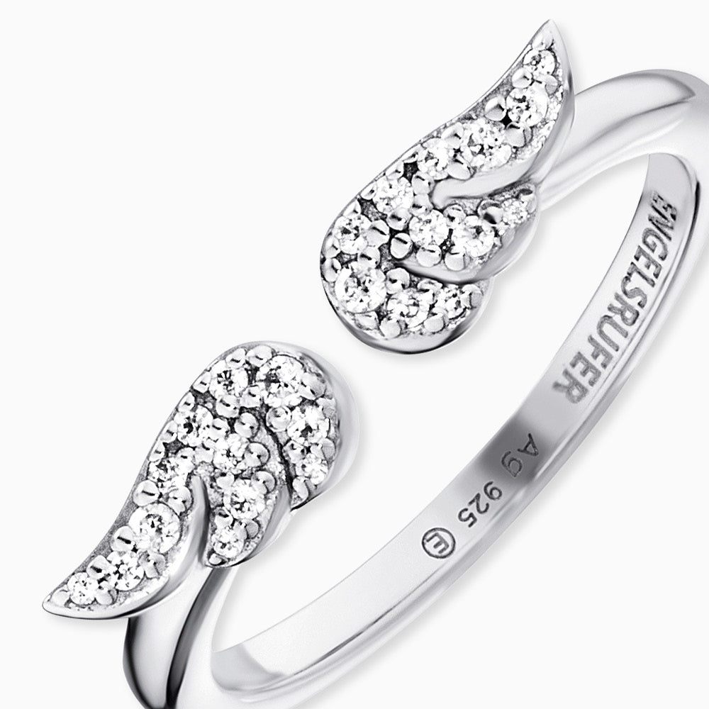 Ring 925er Silber Flügel mit Zirkonia