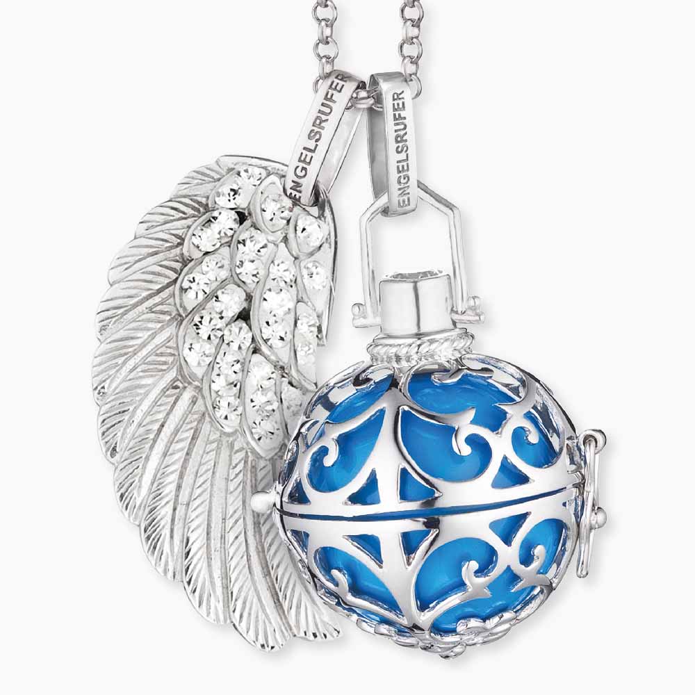 Anhänger 925er Silber Flügel mit Kristallen