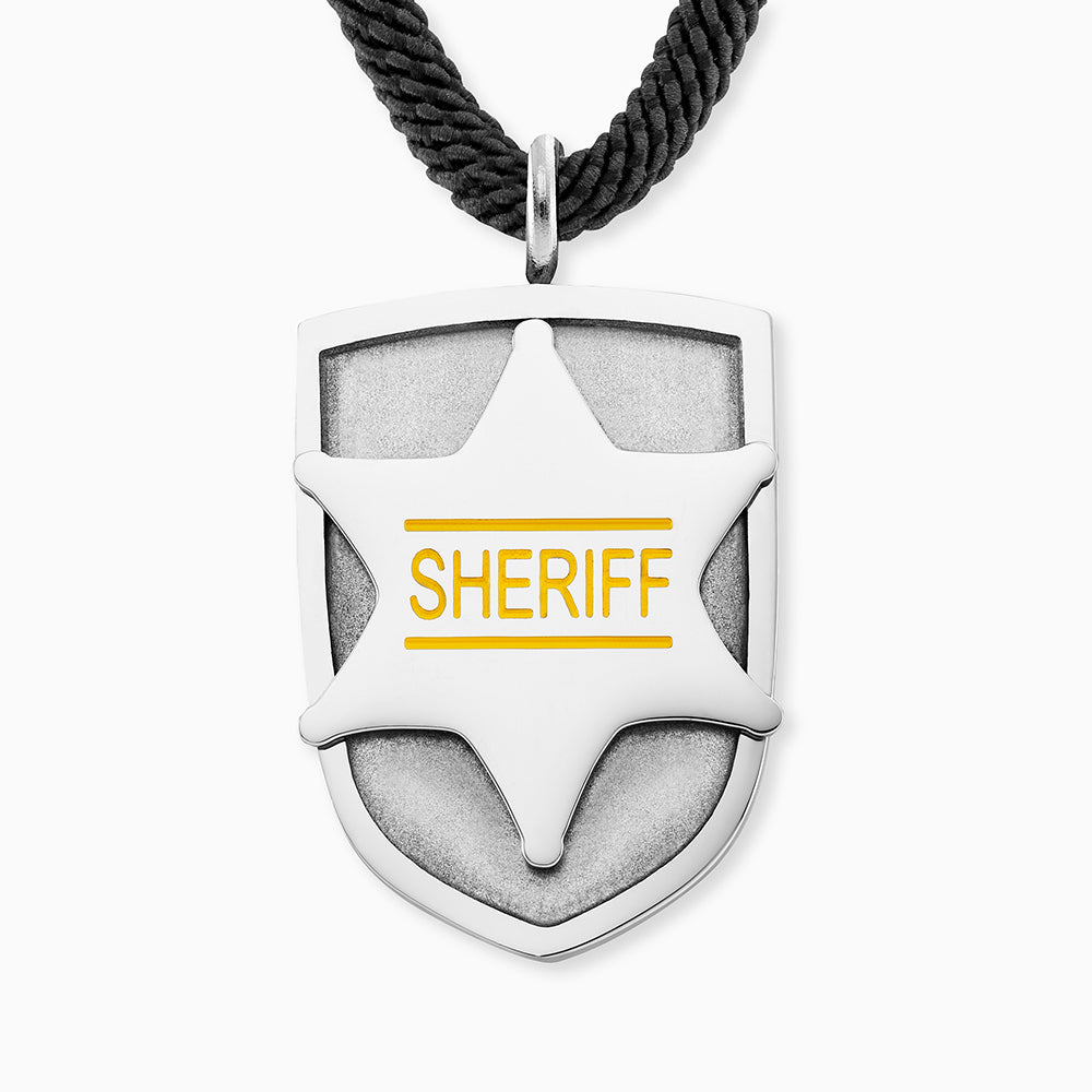 Engelsrufer Kinderkette Jungen Edelstahl mit Emaille Sheriff
