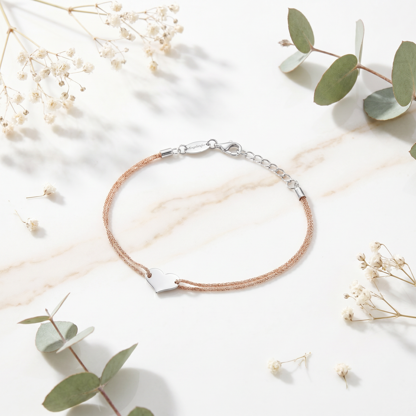 Armband Nylon und 925er Silber mit Herz