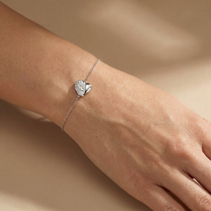 Armband 925er Silber Herzflügel mit Zirkonia silber